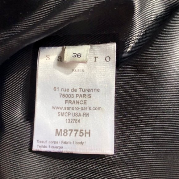 Sandro Paris Navy Colorblock Tailored Wool Coat 36 - Picture 12 of 15